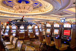 Slot machines at the Bellagio.